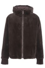 Brown Hooded Mink Fur Jacket