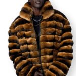 Men's Yellow Black Chinchilla Bomber