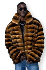 Men's Yellow Black Chinchilla Bomber