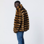 Men's Yellow Black Chinchilla Bomber - Image 2