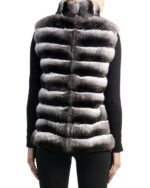 Chinchilla Fur Vest Stand up Collar - Image 2
