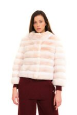 Peach Chinchilla Jacket Kierstin - Image 2