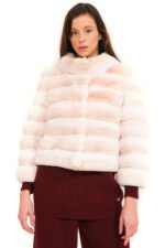 Peach Chinchilla Jacket Kierstin