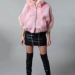 Hooded Pink Fur Cape