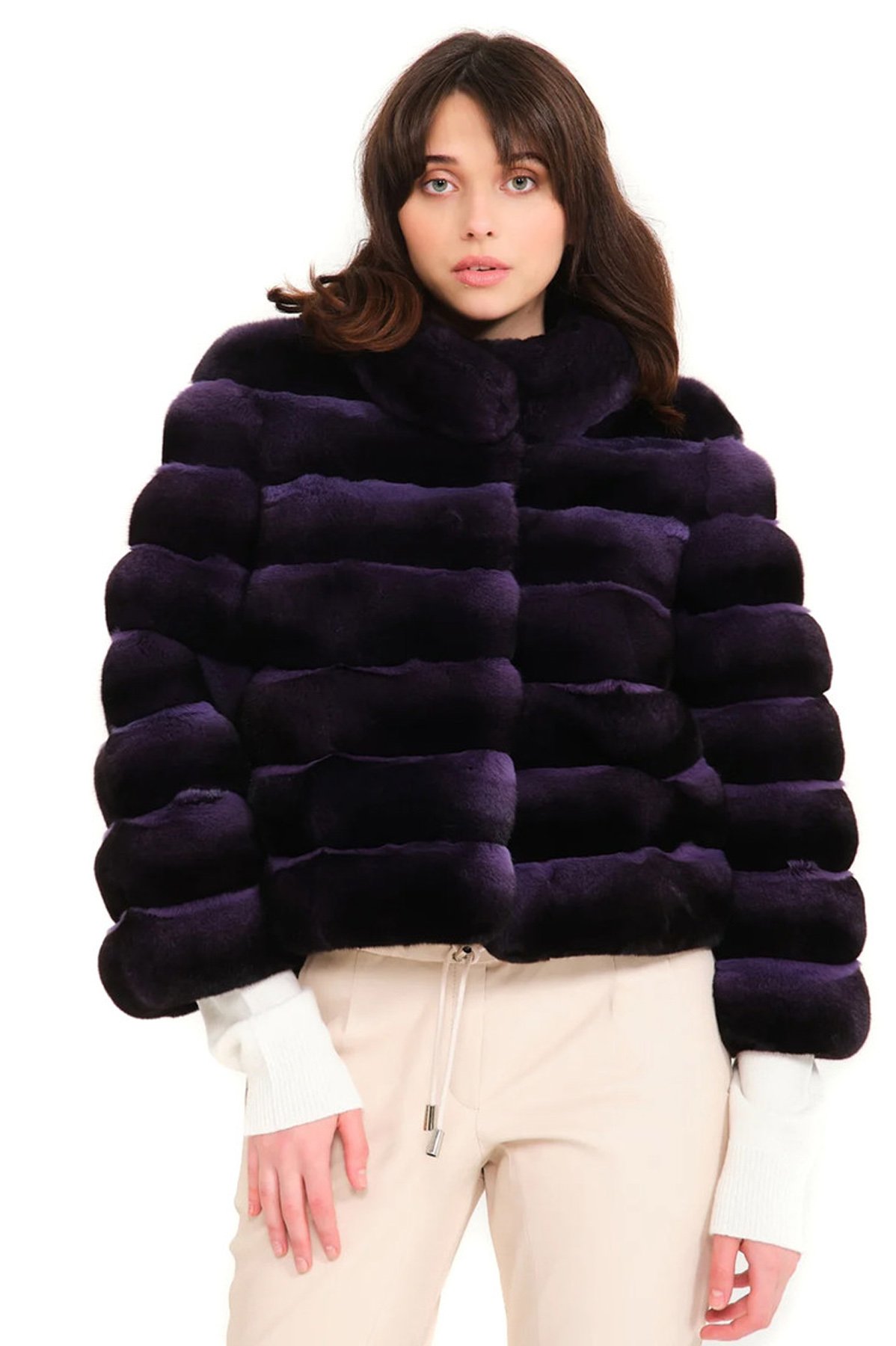 Purple_Chinchilla_Jacket_Karin__61251__59226 Purple Chinchilla Jacket Karin - Image 1