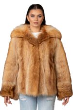 Raccoon Fur Bomber Jacket Hooded