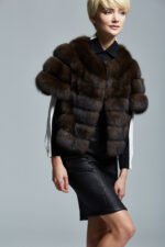 Short Sleeved Sable Fur Jacket - Image 2