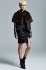 Short Sleeved Sable Fur Jacket - Image 3