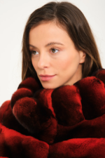 Red Chinchilla Fur Jacket Hera - Image 5