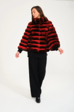 Red Chinchilla Fur Jacket Hera - Image 3