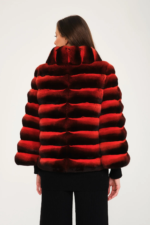 Red Chinchilla Fur Jacket Hera - Image 2