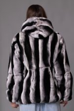 Rex Chinchilla Hooded Bomber Jacket Sizes L-XL - Image 5