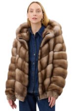 Russian Sable Fur Bomber Jacket Josephine