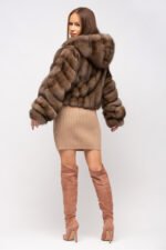 Sable Fur Bomber Thyra Hooded - Image 4