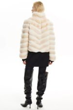 Tan Chinchilla Fur Jacket Donella - Image 2