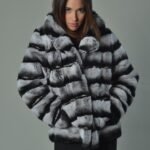 Chinchila Colored Rex Rabbit Luxury Fur Coat