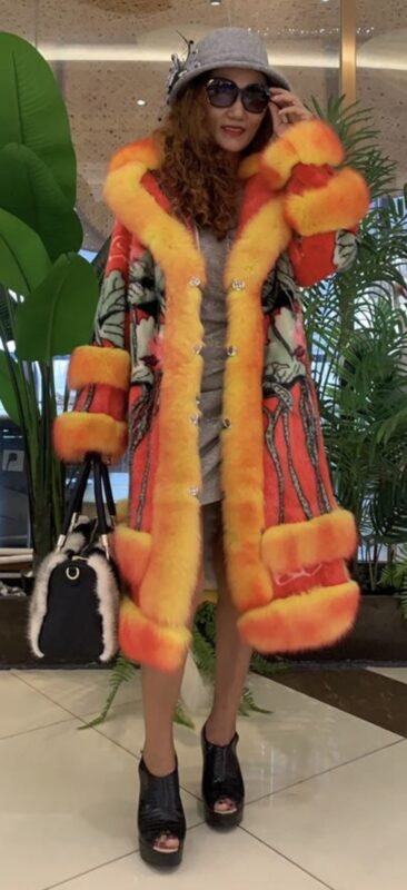 Amazing Designer Mink Coat Fox Trim 4223