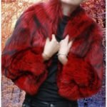 Amazing Dyed Red Silver Fox Fur Bolero Sleeves 887654