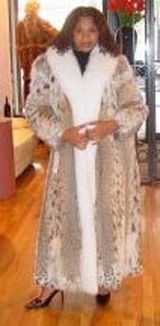 American Cat lynx Coat White Fox Fur Tuxedo 8821