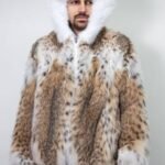 American Lynx Men's Hooded Bomber Fur Jacket 8833