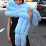 Baby Blue Fox Shawl Tails