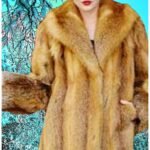 Beautiful Red Fox Fur Stroller Shawl Collar Straight Sleeves 9967