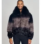 Black and Grey Tie-Dye Bomber Jacket