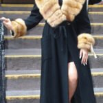 Black Cashmere Coat Canadian Sable Collar 88333