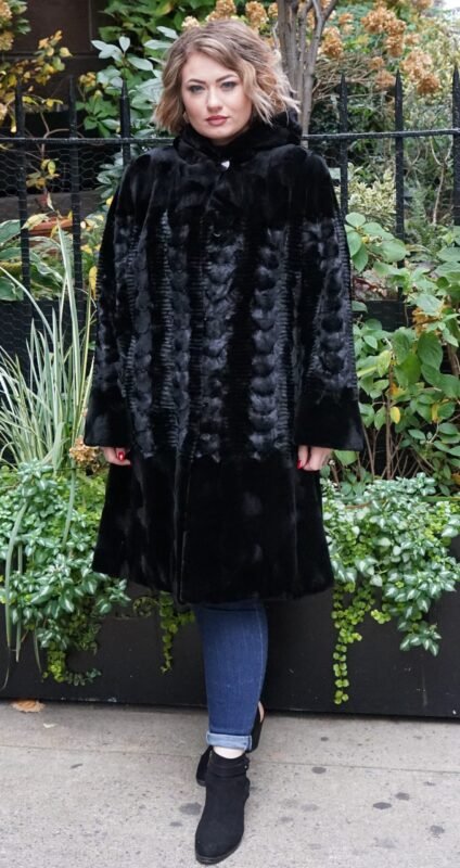 Black Diamond Cut Sheared Mink Stroller 94847