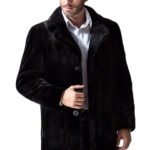 Black Mink Fur Coat Classic
