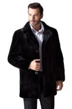 Black Mink Fur Coat Classic
