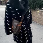 Black Sheared Men's Mink Coat Mixed White Mink Fox Collar