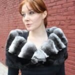 Black Sheared Mink Chinchilla Trim Capelet 662