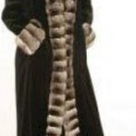 Black Sheared Mink Fur Coat Chinchilla Fur Tuxedo Cuffs 7155