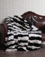 Black & White Fox Fur Throw - Image 2