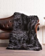 Black Fox Fur Fur Blanket Throw Cover
