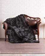 Black Fox Fur Fur Blanket Throw Cover - Image 4