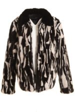 Black White Mink Fur Jacket