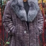 Blue Iris Men's Mink Stroller Fox Collar 87665