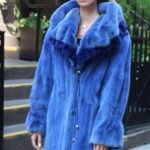 Blue Mink Stroller Sheared Mink Trim Hood 84848