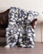 Blue Jean White Fox Fur Fur Blanket Throw Cover