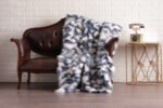 Blue Jean White Fox Fur Fur Blanket Throw Cover - Image 6