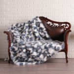 Blue Jean White Fox Fur Fur Blanket Throw Cover - Image 3