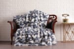 Blue Jean White Fox Fur Fur Blanket Throw Cover - Image 2