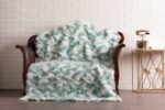 Turquoise White Fox Fur Fur Blanket Throw Cover - Image 4