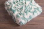 Turquoise White Fox Fur Fur Blanket Throw Cover - Image 3