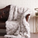 Blue Fox Fur Fur Blanket Throw Cover hermes