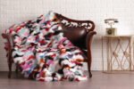 Multicolor Fox Fur Fur Blanket Throw Cover - Image 2