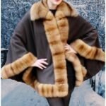 Brown Cashmere Cape Sable Fur 3222