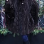 Brown Sheared Mink Poncho 43928